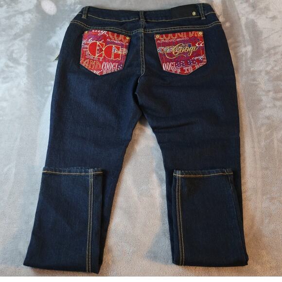 Coogi Jeans Womens 14W Indigo Blue Embroidered Pocket Stretch Denim New Tags - Picture 2 of 12